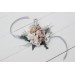  Wedding boutonnieres and wrist corsage  in beige white gray color scheme. Flower accessories. 5078