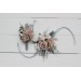  Wedding boutonnieres and wrist corsage  in beige white gray color scheme. Flower accessories. 5078