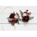  Wedding boutonnieres and wrist corsage  in cinnamon burgundy blush pink rust  color scheme. Flower accessories. 5082