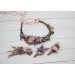 Dusty rose purple pink flower crown. Hair wreath in  pastel colors. Flower girl crown. Wedding flowers. 0004