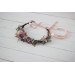 Dusty rose purple pink flower crown. Hair wreath in  pastel colors. Flower girl crown. Wedding flowers. 0004