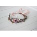 Dusty rose purple pink flower crown. Hair wreath in  pastel colors. Flower girl crown. Wedding flowers. 0004