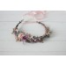 Dusty rose purple pink flower crown. Hair wreath in  pastel colors. Flower girl crown. Wedding flowers. 0004