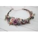 Dusty rose purple pink flower crown. Hair wreath in  pastel colors. Flower girl crown. Wedding flowers. 0004