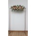 Flower arch arrangement in orange rust peach colors. Arbor flowers. Floral archway. Faux flowers for wedding arch. 0001