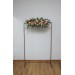 Flower arch arrangement in orange rust peach colors. Arbor flowers. Floral archway. Faux flowers for wedding arch. 0001
