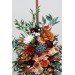  Flower arch arrangement in rust burgundy  ivory colors.  Arbor flowers. Floral archway. Faux flowers for wedding arch. 0007