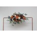  Flower arch arrangement in rust burgundy  ivory colors.  Arbor flowers. Floral archway. Faux flowers for wedding arch. 0007