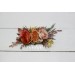 Flower comb in orange rust peach color scheme. Wedding accessories for hair. Bridal flower comb. Bridesmaid floral comb. 0001