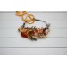 Orange rust peach crown. Hair wreath. Flower girl crown. Wedding flowers. 0001