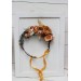 Orange rust peach crown. Hair wreath. Flower girl crown. Wedding flowers. 0001