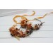 Orange rust peach crown. Hair wreath. Flower girl crown. Wedding flowers. 0001