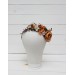 Orange rust peach crown. Hair wreath. Flower girl crown. Wedding flowers. 0001