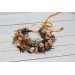 Orange rust peach crown. Hair wreath. Flower girl crown. Wedding flowers. 0001