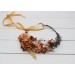 Orange rust peach crown. Hair wreath. Flower girl crown. Wedding flowers. 0001
