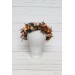 Orange rust peach crown. Hair wreath. Flower girl crown. Wedding flowers. 0001