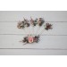  Set of 5 hair pins in  dusty rose purple pink color scheme. Hair accessories. Flower accessories for wedding. 0004