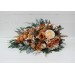 Wedding bouquets in orange rust peach colors. Bridal bouquet. Cascading bouquet. Faux bouquet. Bridesmaid bouquet. 0001