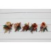 Wedding boutonnieres and wrist corsage in orange rust peach color theme. Flower accessories. 0001