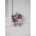  Wedding boutonnieres and wrist corsage  in pastel color theme.Dusty rose purple pink flower accessories. 0004