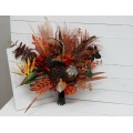 Exotic Rust & Brown Protea Bridal Bouquet | Faux Fall & Boho Wedding Flowers
