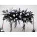  Flower arch arrangement in black and white colors.  Arbor flowers. Floral archway. Faux flowers for wedding arch. 5086