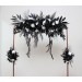  Flower arch arrangement in black and white colors.  Arbor flowers. Floral archway. Faux flowers for wedding arch. 5086