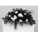 Flower arch arrangement in black and white colors.  Arbor flowers. Floral archway. Faux flowers for wedding arch. 5086