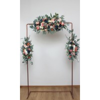  Flower arch arrangement in navy blue coral ivory colors.  Arbor flowers. Floral archway. Faux flowers for wedding arch. 5084