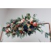 Flower arch arrangement in navy blue coral ivory colors. Arbor flowers. Floral archway. Faux flowers for wedding arch. 5084