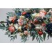 Flower arch arrangement in navy blue coral ivory colors. Arbor flowers. Floral archway. Faux flowers for wedding arch. 5084