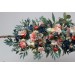 Flower arch arrangement in navy blue coral ivory colors. Arbor flowers. Floral archway. Faux flowers for wedding arch. 5084