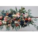 Flower arch arrangement in navy blue coral ivory colors. Arbor flowers. Floral archway. Faux flowers for wedding arch. 5084