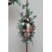 Flower arch arrangement in navy blue coral ivory colors. Arbor flowers. Floral archway. Faux flowers for wedding arch. 5084