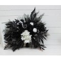 Halloween bouquets. Wedding bouquets in black and white colors. Bridal bouquet.  Faux bouquet. Bridesmaid bouquet. 5086