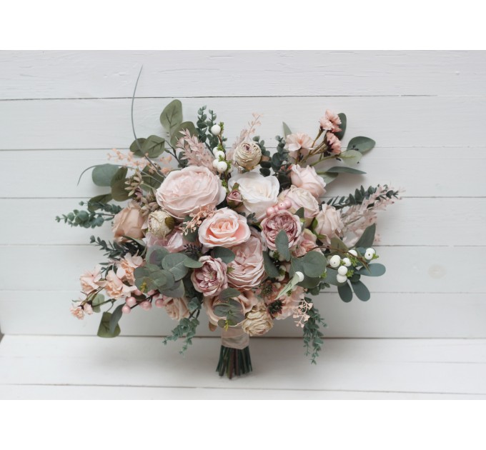 Wedding bouquets in blush pink colors. Bridal bouquet. Faux bouquet. Bridesmaid bouquet. 5088
