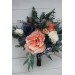 Wedding bouquets in navy blue coral ivory colors. Bridal bouquet. Faux bouquet. Bridesmaid bouquet. 5084