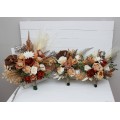 Wedding bouquets in orange ivory rust terracotta colors. Bridal bouquet. Faux bouquet. Bridesmaid bouquet. 0036