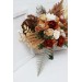 Wedding bouquets in orange ivory rust terracotta colors. Bridal bouquet. Faux bouquet. Bridesmaid bouquet. 0036