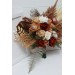 Wedding bouquets in orange ivory rust terracotta colors. Bridal bouquet. Faux bouquet. Bridesmaid bouquet. 0036