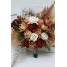 Wedding bouquets in orange ivory rust terracotta colors. Bridal bouquet. Faux bouquet. Bridesmaid bouquet. 0036