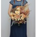 Wedding bouquets in orange yellow terracotta colors. Bridal bouquet. Faux bouquet. Bridesmaid bouquet. 5083