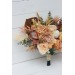 Wedding bouquets in orange yellow terracotta colors. Bridal bouquet. Faux bouquet. Bridesmaid bouquet. 5083