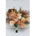 Wedding bouquets in orange yellow terracotta colors. Bridal bouquet. Faux bouquet. Bridesmaid bouquet. 5083