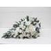 Wedding bouquets in white colors. Bridal bouquet. Cascading bouquet. Faux bouquet. Bridesmaid bouquet.White rose peony bouquets. 5087