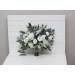 Wedding bouquets in white colors. Bridal bouquet. Cascading bouquet. Faux bouquet. Bridesmaid bouquet.White rose peony bouquets. 5087