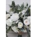 Wedding bouquets in white colors. Bridal bouquet. Cascading bouquet. Faux bouquet. Bridesmaid bouquet.White rose peony bouquets. 5087