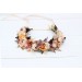 Cinnamon ivory pale orange flower crown. Hair wreath. Flower girl crown. Wedding flowers. 5093