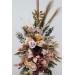 Flower arch arrangement in cinnamon ivory pale orange colors. Arbor flowers. Floral archway. Faux flowers for wedding arch. 5093