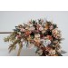 Flower arch arrangement in cinnamon ivory pale orange colors. Arbor flowers. Floral archway. Faux flowers for wedding arch. 5093